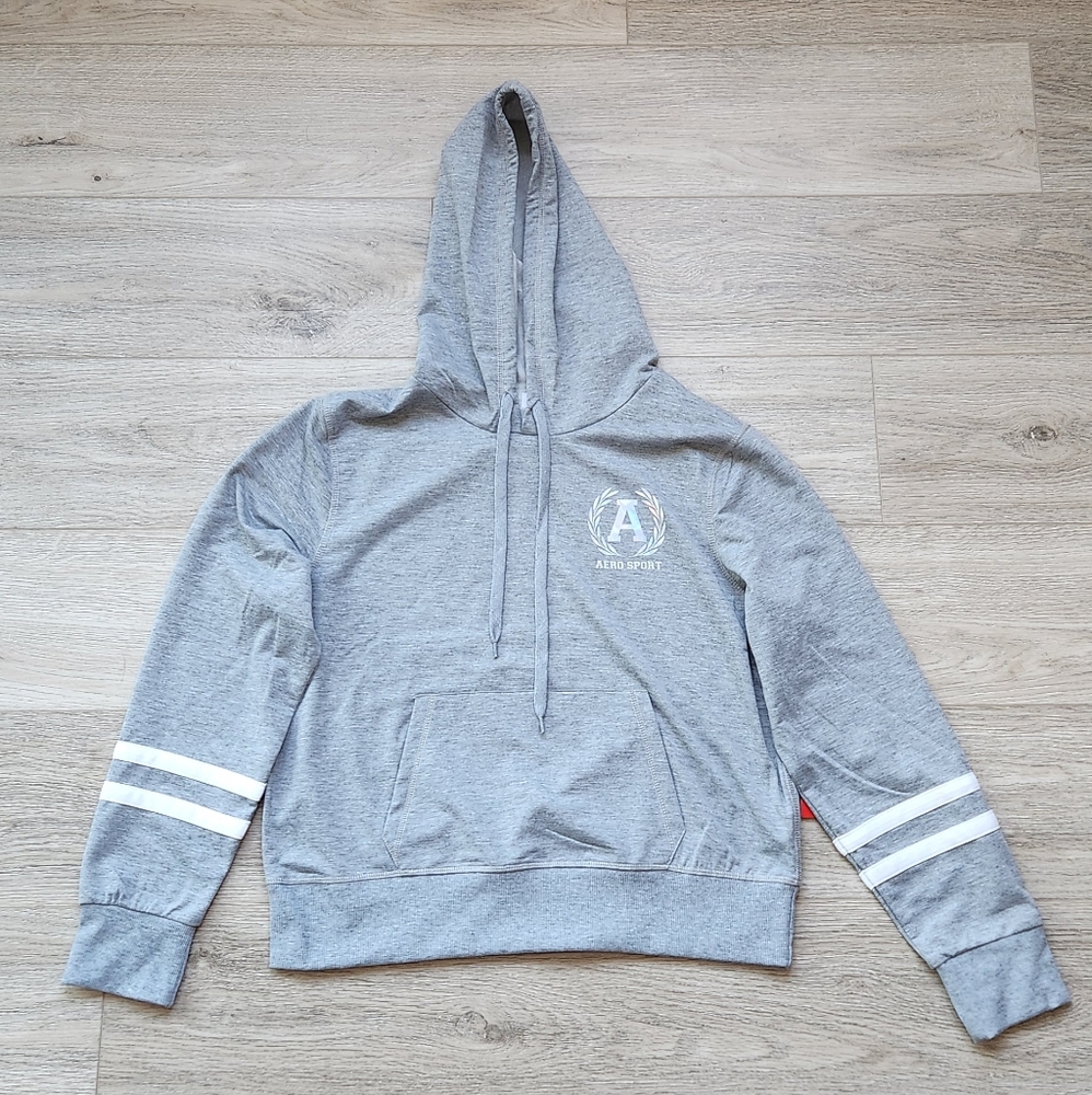Aeropostale Sport Gray Hoodie Womens Xl Iridescent Logo French Terry Nwt